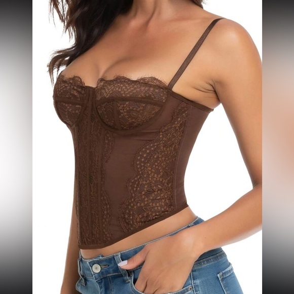 Lace bustier corset bralette top - Picture 3 of 16